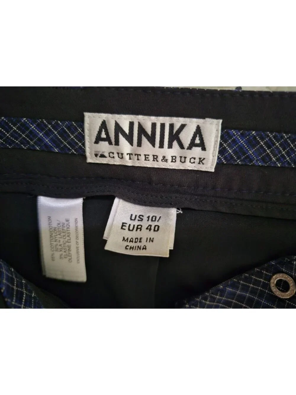 Annika Cutter & Buck 10 Blue Athleisure Outdoor Casual Comfort Travel Skort